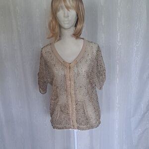 Sequin Short Sleeve Cardigan